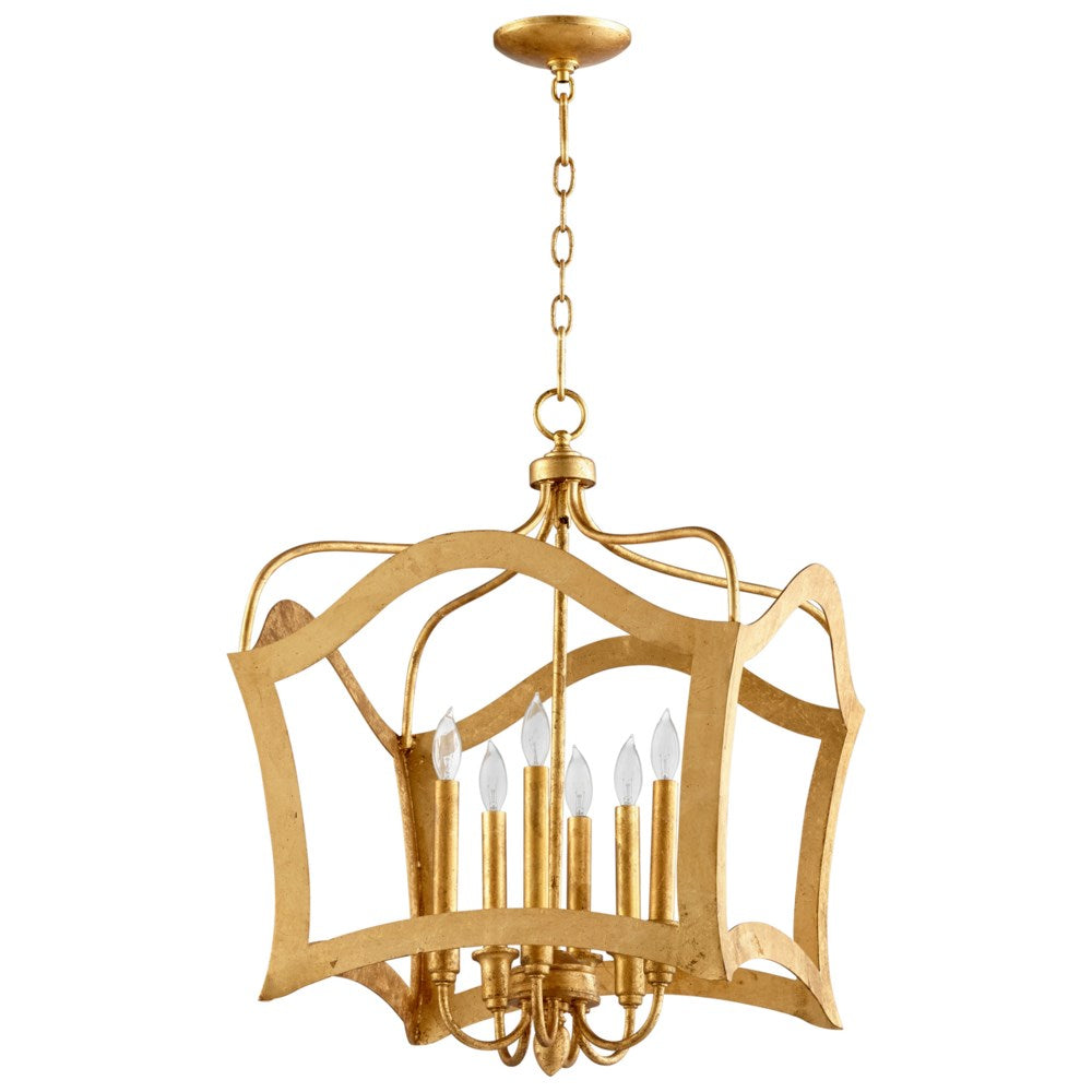 Cyan Design 06584 Milan Six Light Pendant Chandeliers Cyan Design Gold Leaf  