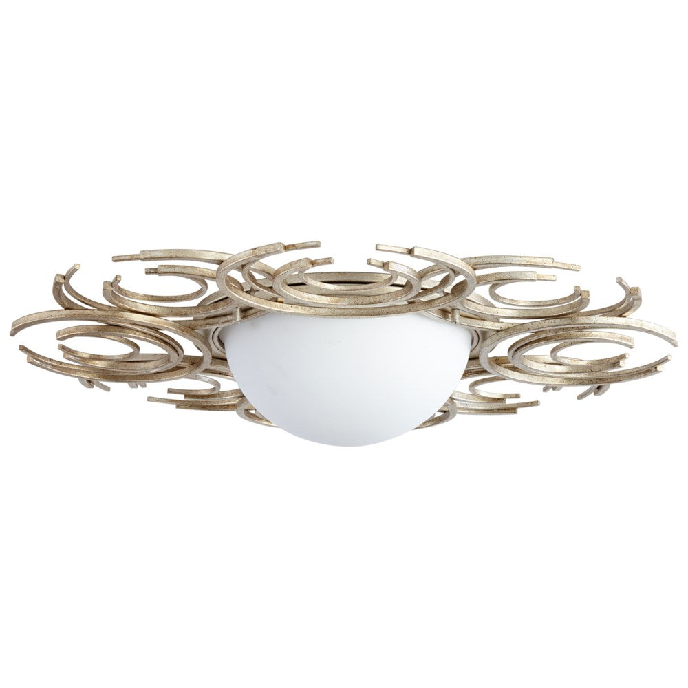 Cyan Design 06917 Vivian 2lt Ceiling Mount Flush Mount Ceiling Light Cyan Design Aged Silver Leaf  