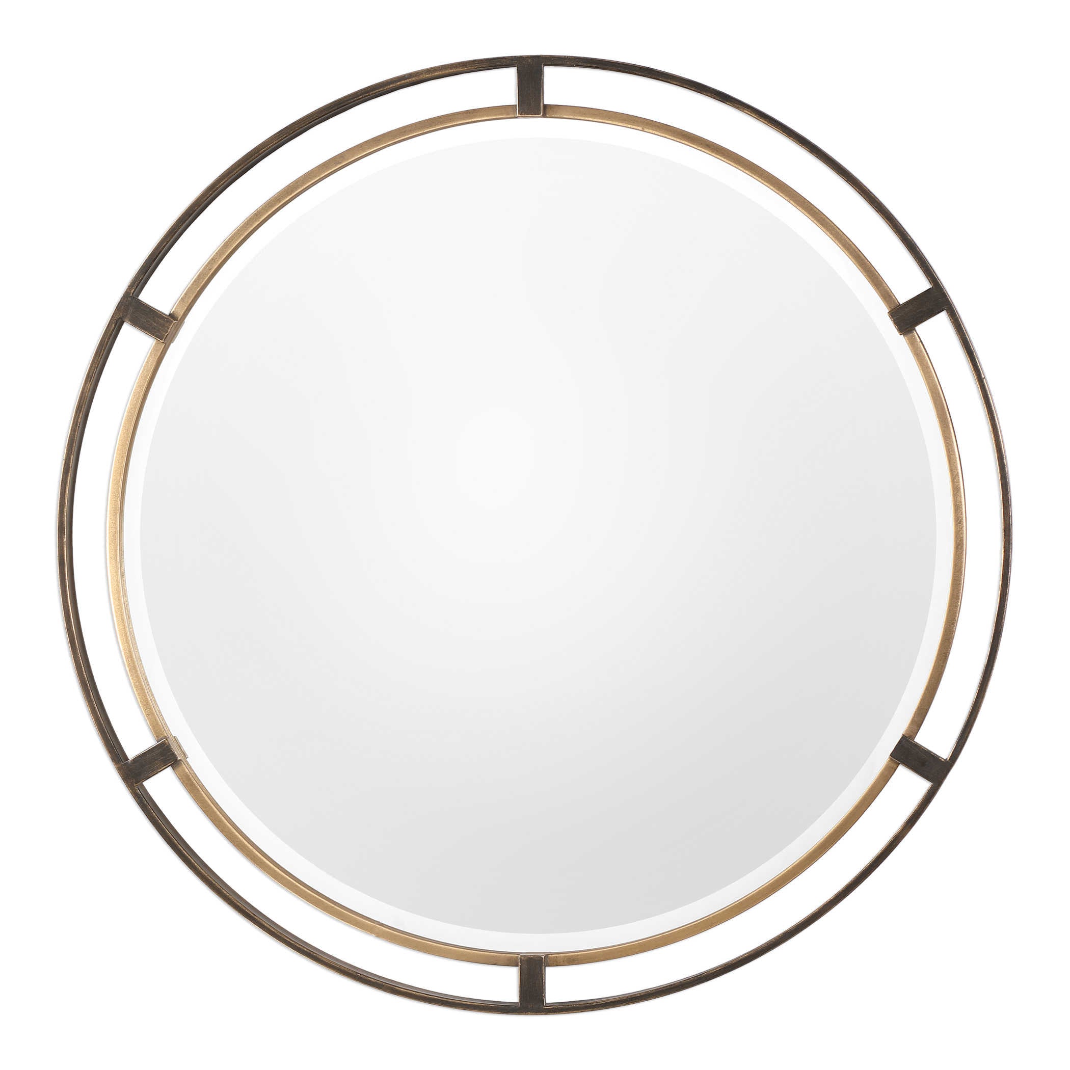 Uttermost Carrizo Bronze Round Mirror Mirrors Uttermost MDF, GLASS, IRON  