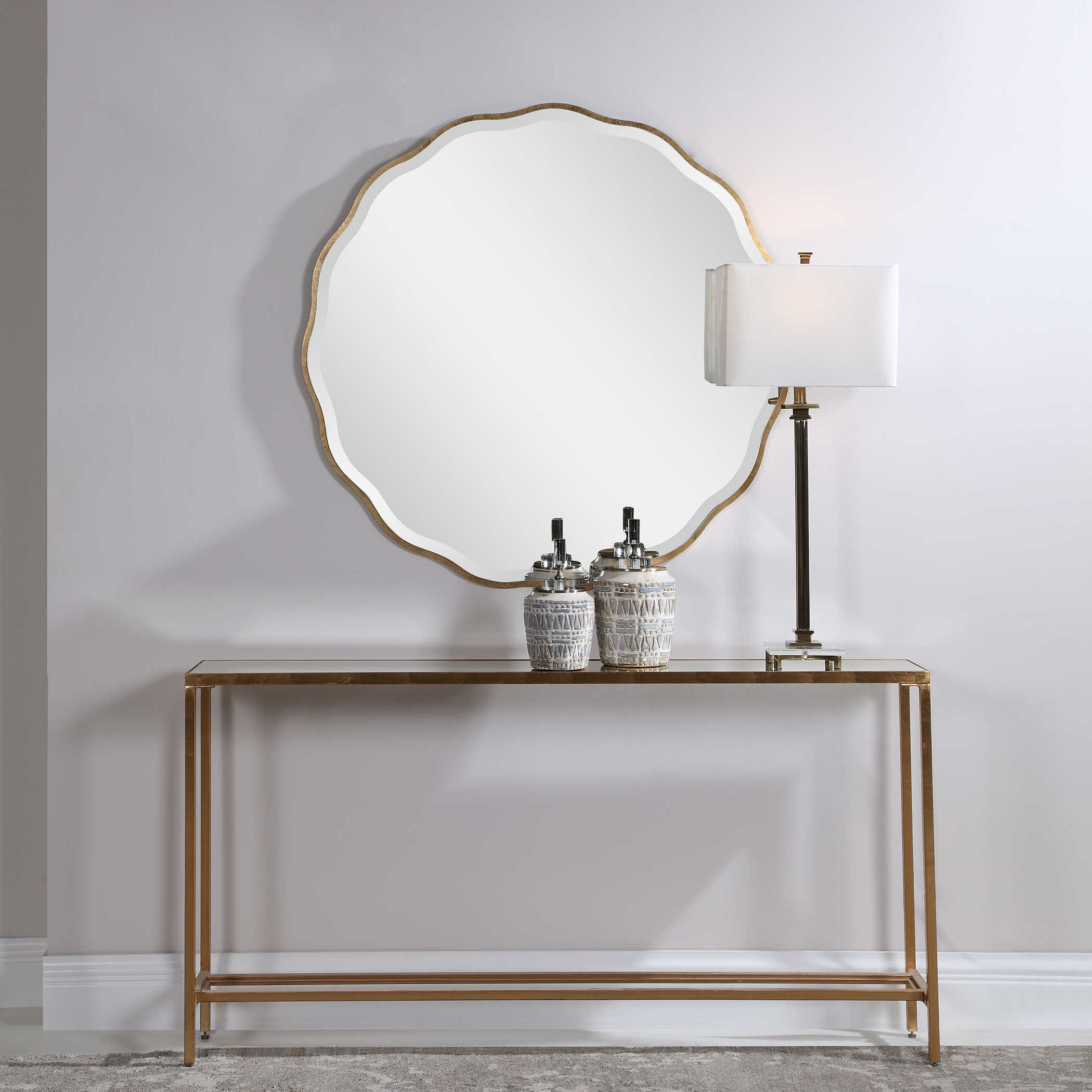 Uttermost Aneta Gold Round Mirror