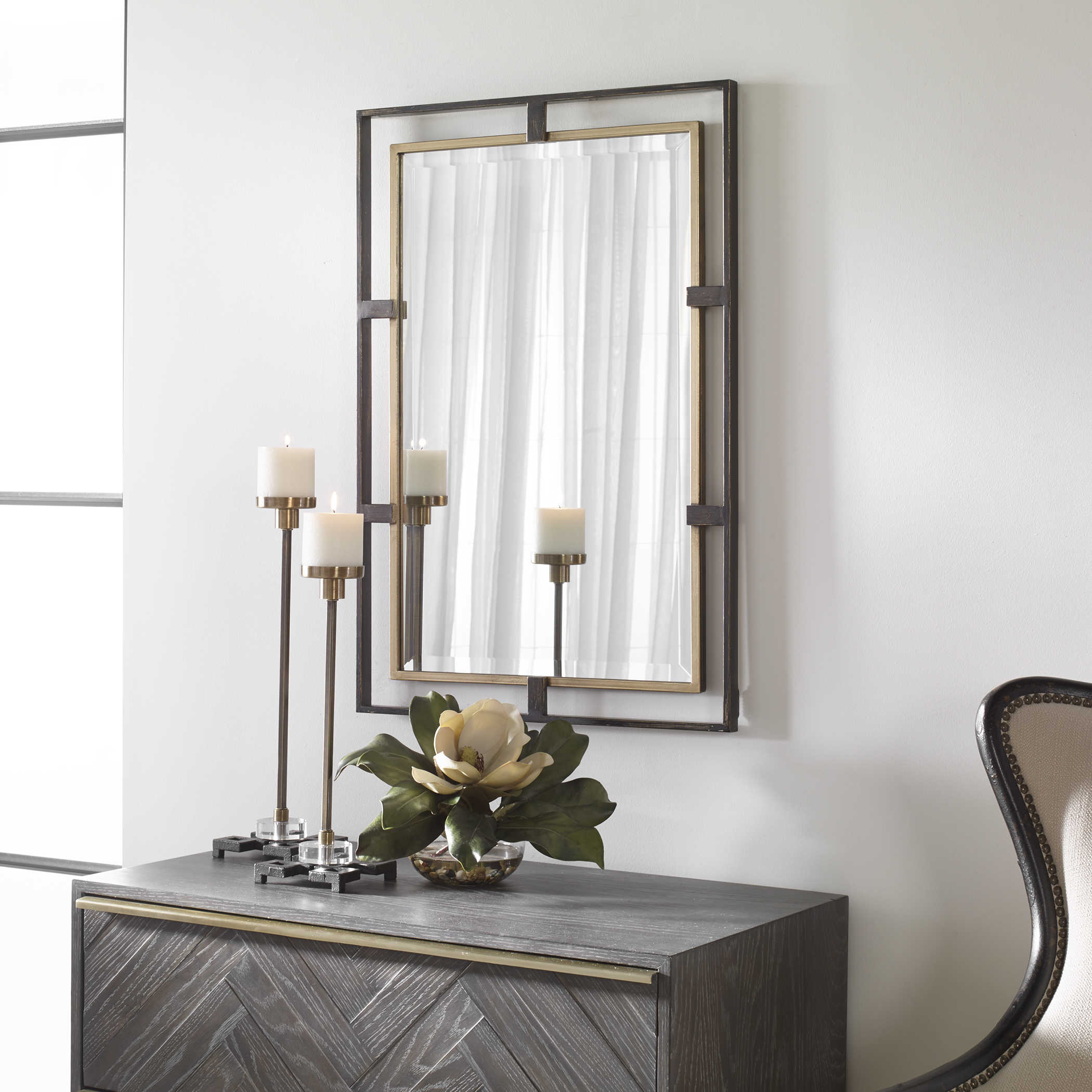 Uttermost Carrizo Gold & Bronze Rectangle Mirror Gold & Bronze Rectangle Mirror Uttermost   