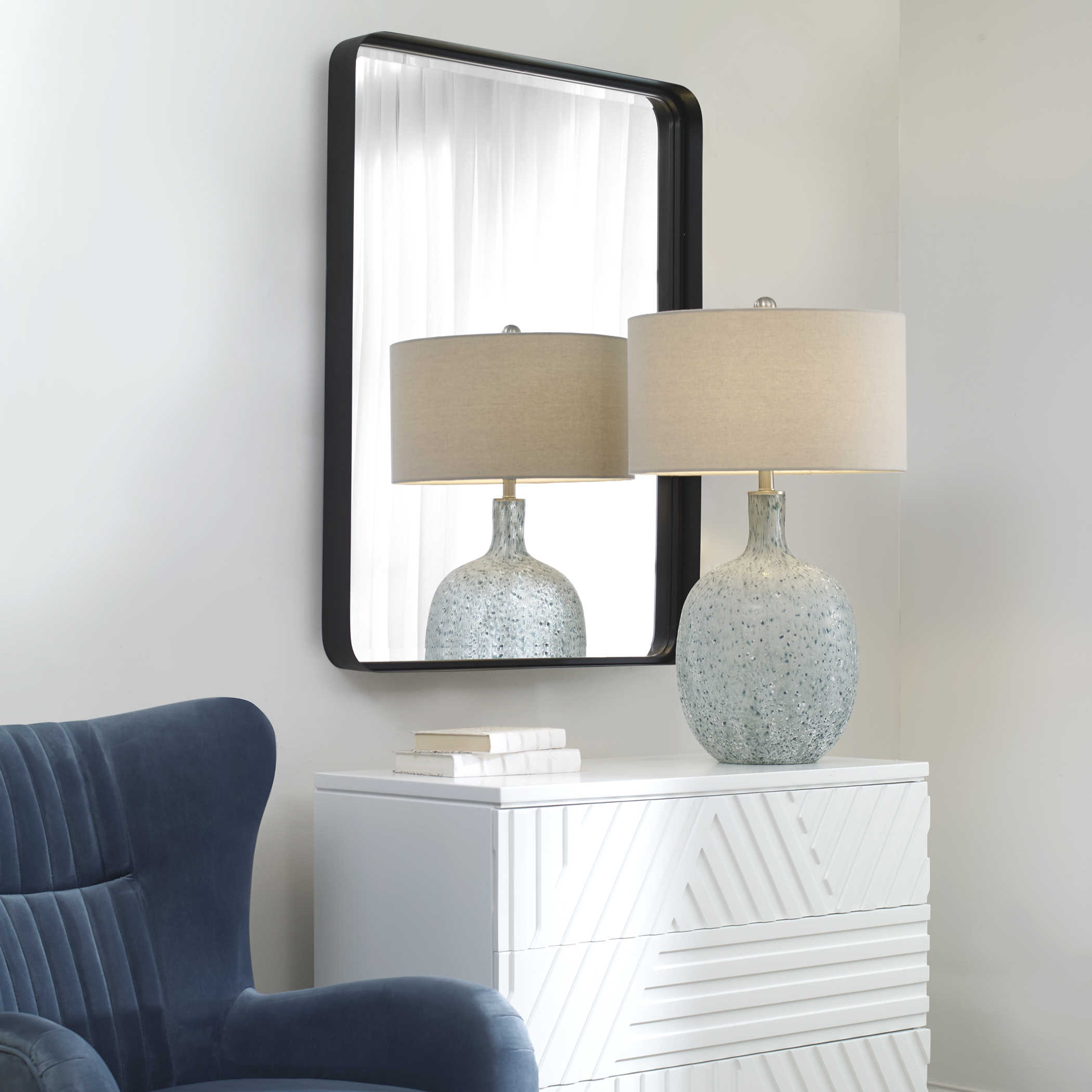 Uttermost Crofton Black Large Mirror Mirrors Uttermost   