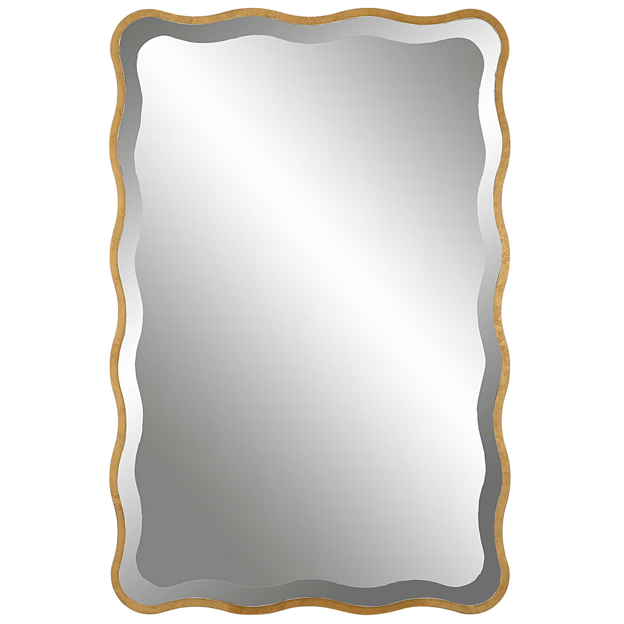 Uttermost Aneta Gold Scalloped Mirror Mirrors Uttermost MDF,MIRROR  