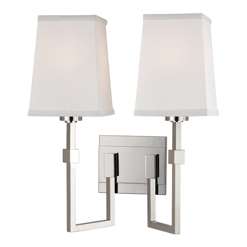 Fletcher - 2 LIGHT WALL SCONCE Wall Sconces Hudson Valley Lighting Polished Nickel  