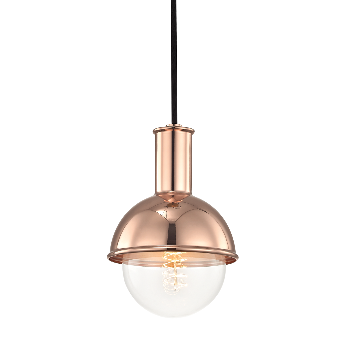 Hudson Valley Lighting Riley 1 Light Pendant H111701 Mini Pendant Mitzi Polished Copper  