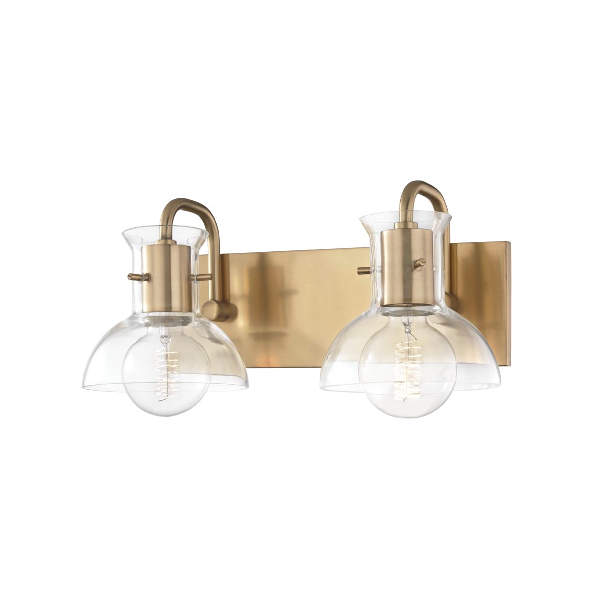 Hudson Valley Lighting Riley 2 Light Bath Bracket H111302 Wall Light Fixtures Mitzi by Hudson Valley Lighting Aged Brass  