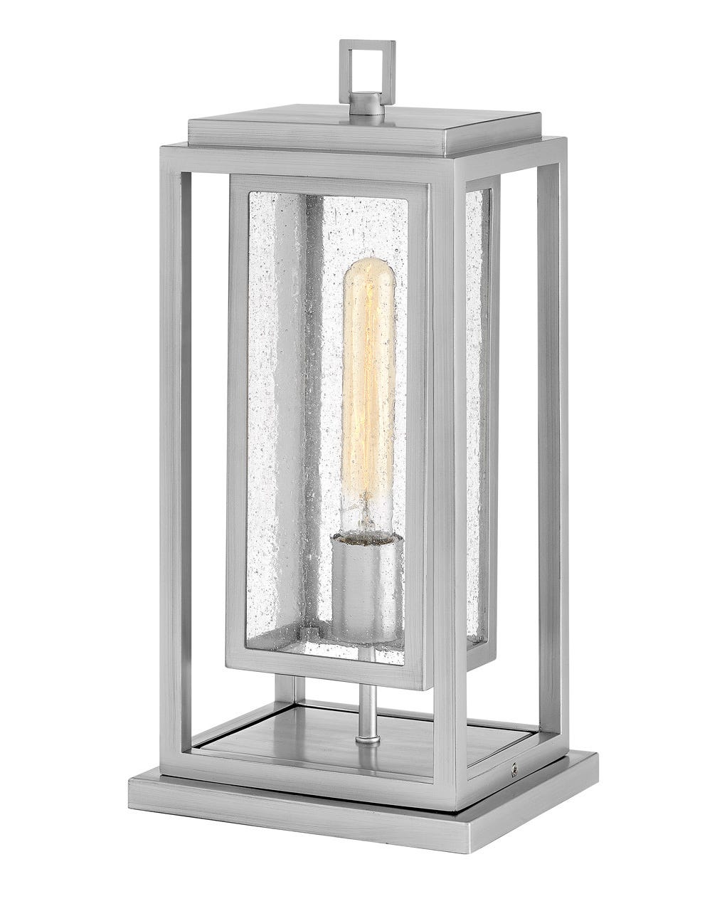 OUTDOOR REPUBLIC Pier Mount Lantern Pier & Post Mount Lights Hinkley Satin Nickel 6.0x7.0x16.5 