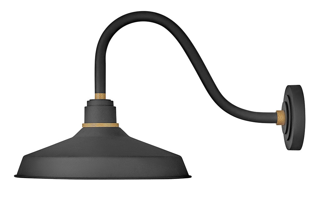 FOUNDRY CLASSIC-Medium Gooseneck Barn Light Outdoor Wall Lights Hinkley Textured Black  