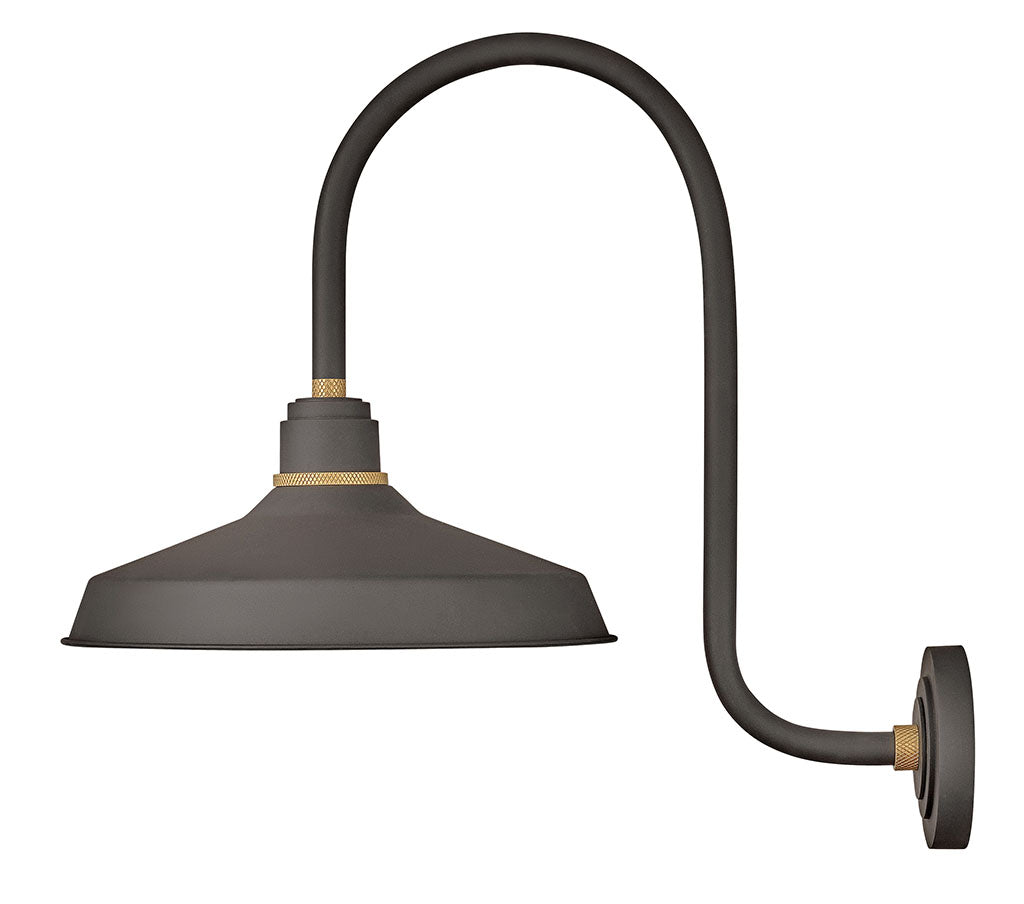 FOUNDRY CLASSIC-Large Tall Gooseneck Barn Light Outdoor Wall Lights Hinkley Museum Bronze  