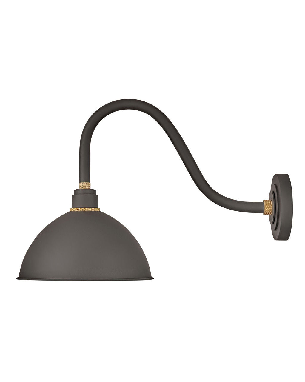 OUTDOOR FOUNDRY DOME Gooseneck Barn Light Outdoor l Wall Hinkley Museum Bronze 24.0x12.0x17.0 