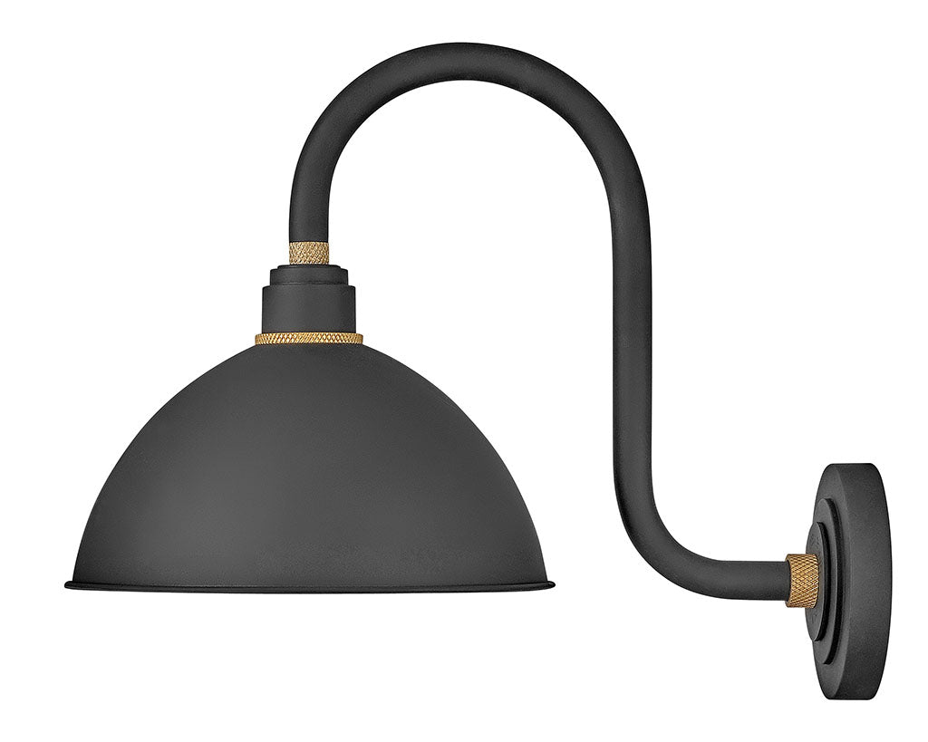 OUTDOOR FOUNDRY DOME Tall Gooseneck Barn Light Outdoor l Wall Hinkley Textured Black 20.0x12.0x17.0 