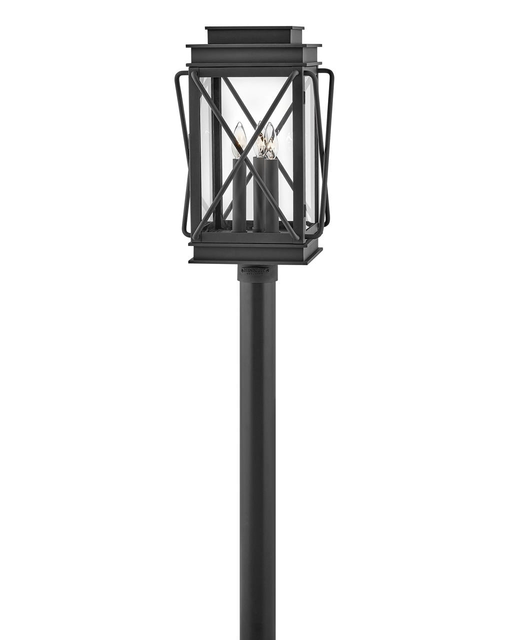 OUTDOOR MONTECITO Post Top or Pier Mount Lantern Outdoor l Post/Pier Mounts Hinkley Museum Black 11.75x11.75x20.5 