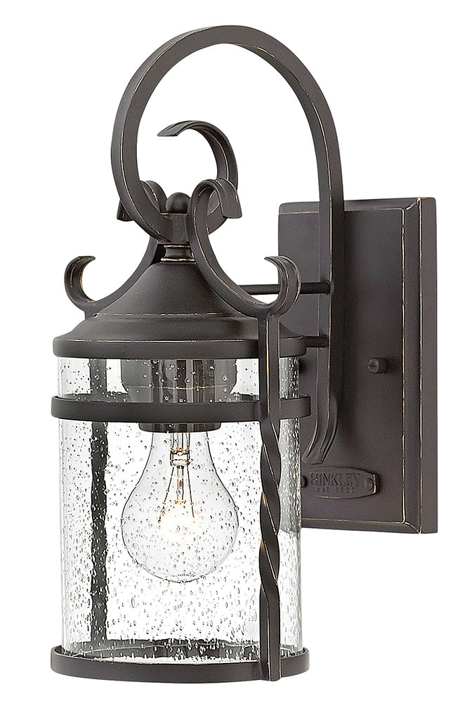 OUTDOOR CASA Wall Mount Lantern Outdoor l Wall Hinkley Olde Black with Clear Seedy glass 7.75x7.0x13.0 