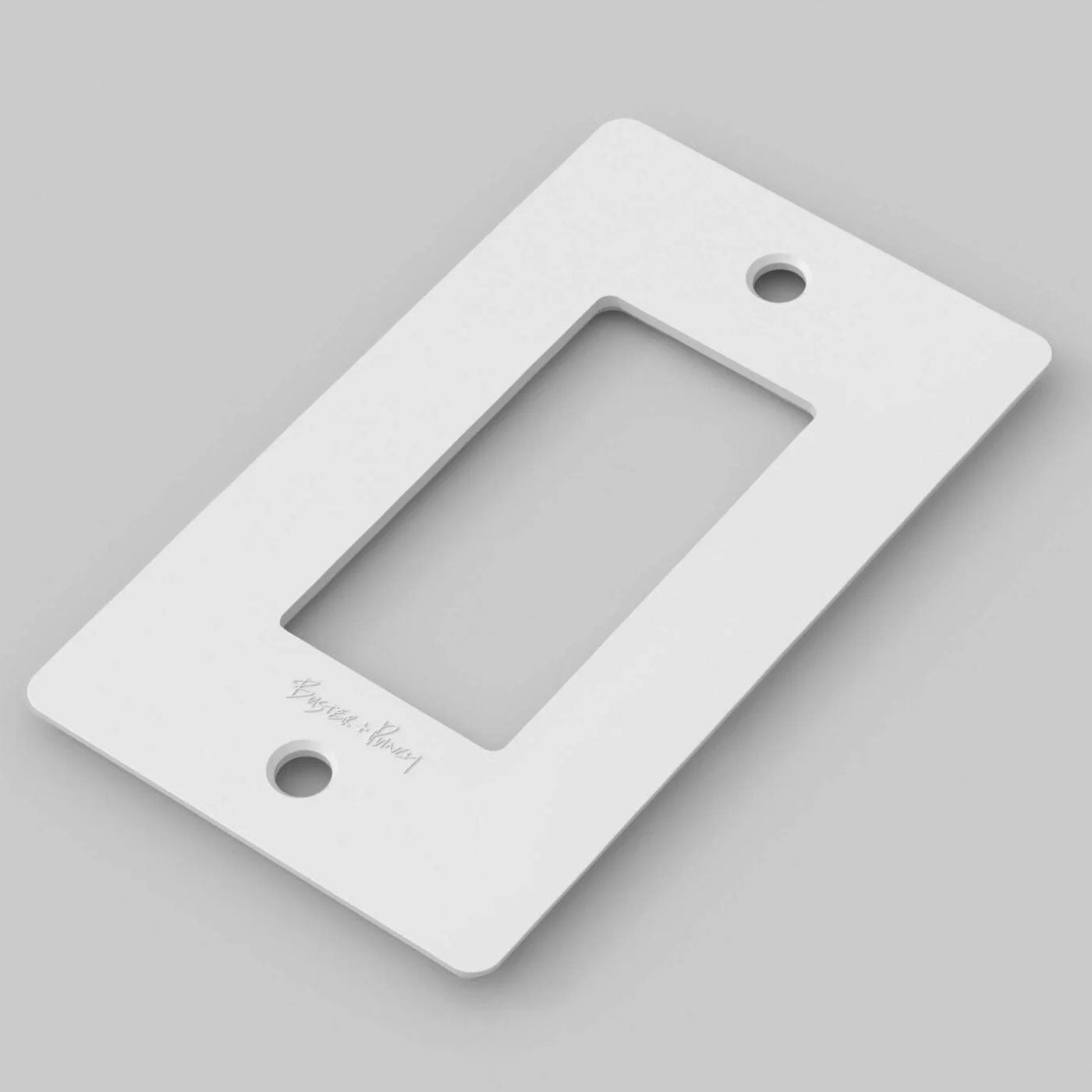 Buster + Punch Wall Plates | With Logo Wall Plates Buster + Punch White 1 Gang 