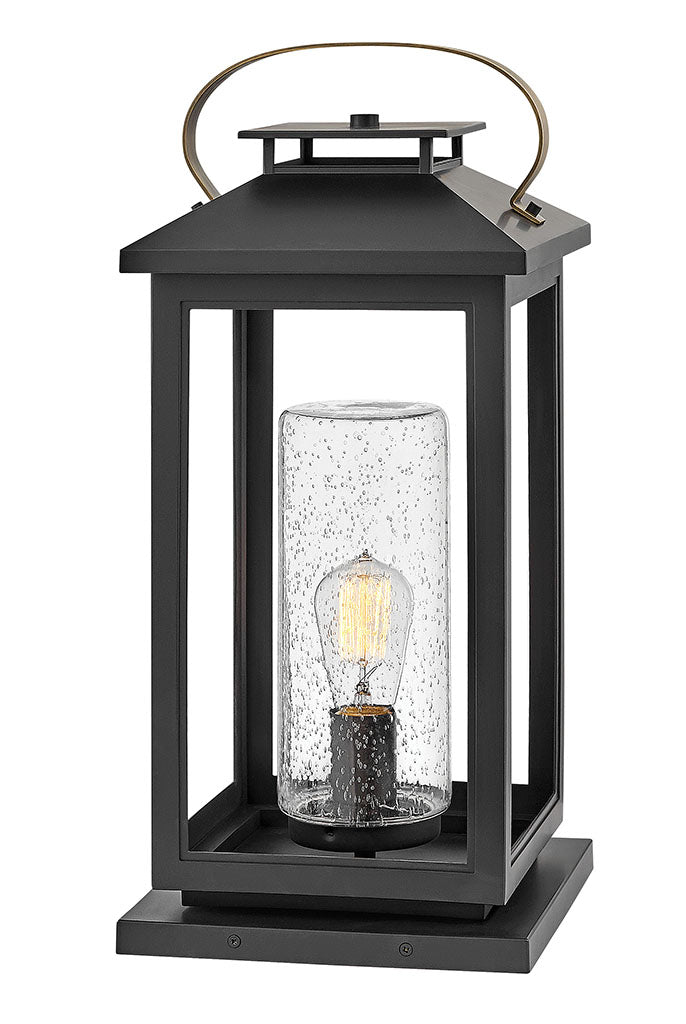 OUTDOOR ATWATER Pier Mount Lantern Outdoor l Wall Hinkley Black 9.5x9.5x21.5 