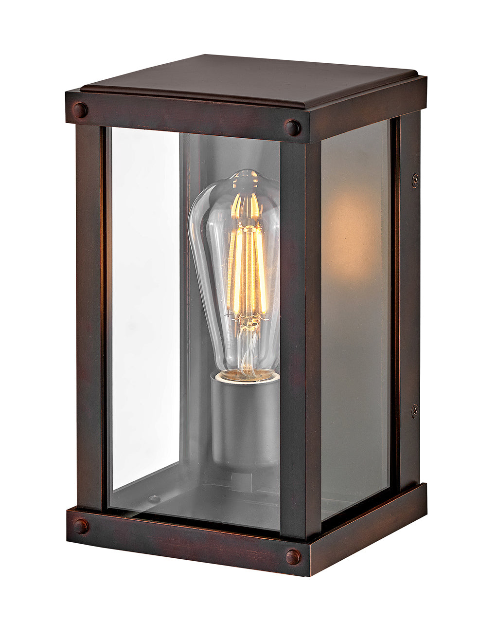 OUTDOOR BECKHAM Small Wall Mount Lantern Outdoor Wall Lights Hinkley Blackened Copper 5.5x6.0x10.0 