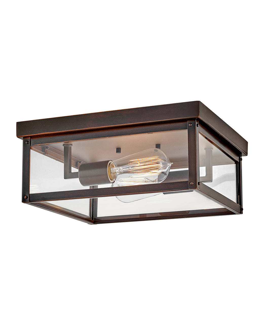 OUTDOOR BECKHAM Flush Mount Outdoor Wall Lights Hinkley Blackened Copper 12.0x12.0x5.0 