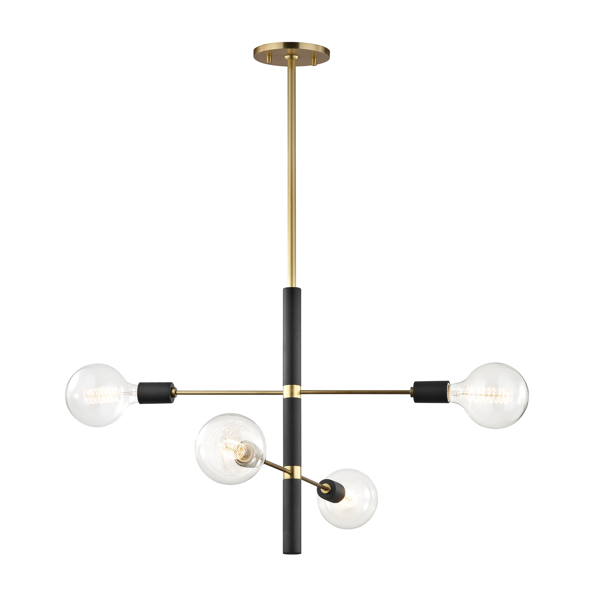 Hudson Valley Lighting Astrid 4 Light Chandelier H178804 Chandeliers Mitzi Aged Brass/Black  