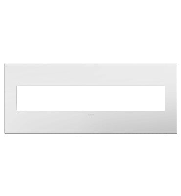 Adorne Gloss White-on-White Wall Plate Receptacles Legrand Gloss White 6-Gang 