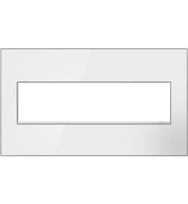 Adorne Mirror White-on-White Wall Plate Wall Plates Legrand Mirror White 4-Gang 