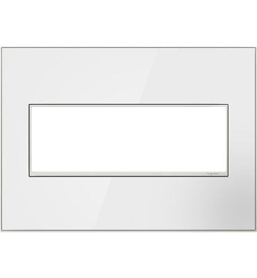 Adorne Mirror White-on-White Wall Plate Wall Plates Legrand Mirror White 3-Gang 