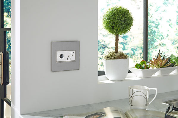 Adorne Brushed Stainless Wall Plate Wall Plates Legrand   