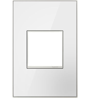 Adorne Mirror White-on-White Wall Plate Wall Plates Legrand Mirror White 1-Gang 