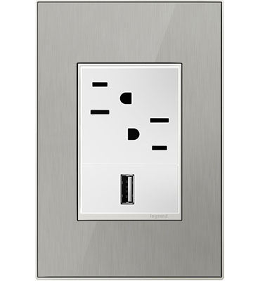 Adorne Brushed Stainless Wall Plate Wall Plates Legrand   