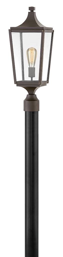 OUTDOOR JAYMES Post Top or Pier Mount Lantern Outdoor l Post/Pier Mounts Hinkley Oil Rubbed Bronze 7.75x7.75x22.75 