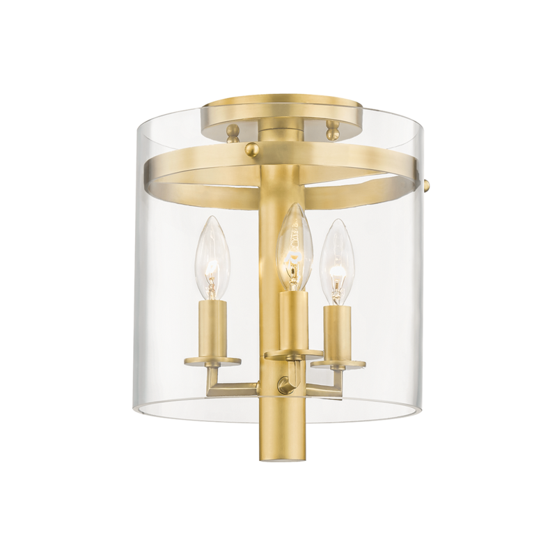 Hudson Valley 3 LIGHT FLUSH MOUNT 1303 Flush Mount Ceiling Light Hudson Valley Brass  