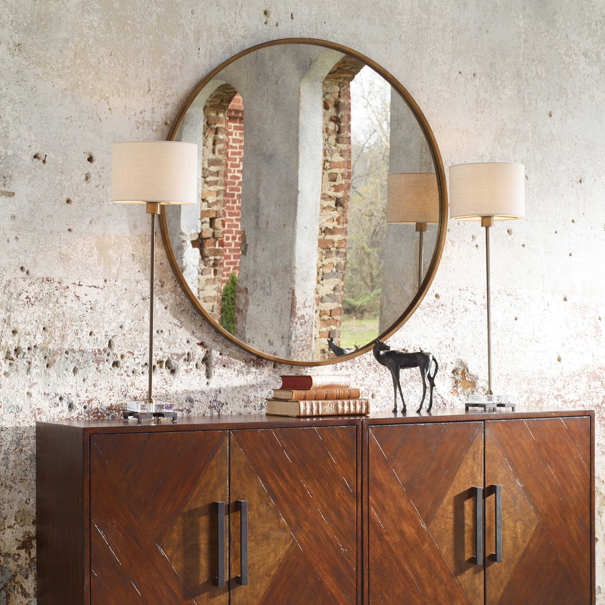 Uttermost Junius Round Gold Mirror