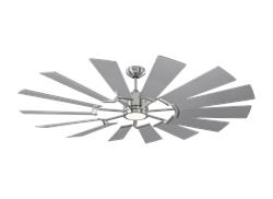 Monte Carlo 62" Prairie Fan Ceiling Fan 14PRR62 Indoor Ceiling Fans Monte Carlo Brushed Steel  