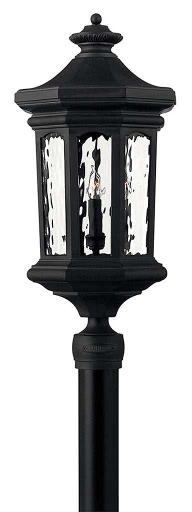 OUTDOOR RALEY Post Top or Pier Mount Lantern Outdoor l Post/Pier Mounts Hinkley Museum Black 11.75x11.75x26.25 