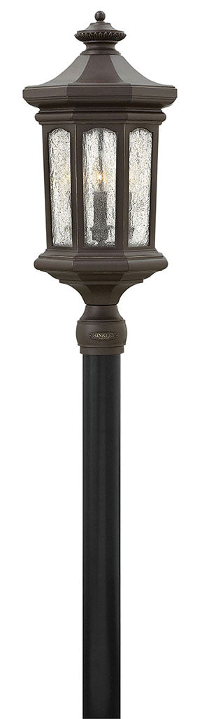 OUTDOOR RALEY Post Top or Pier Mount Lantern Outdoor l Post/Pier Mounts Hinkley Oil Rubbed Bronze 11.75x11.75x26.25 