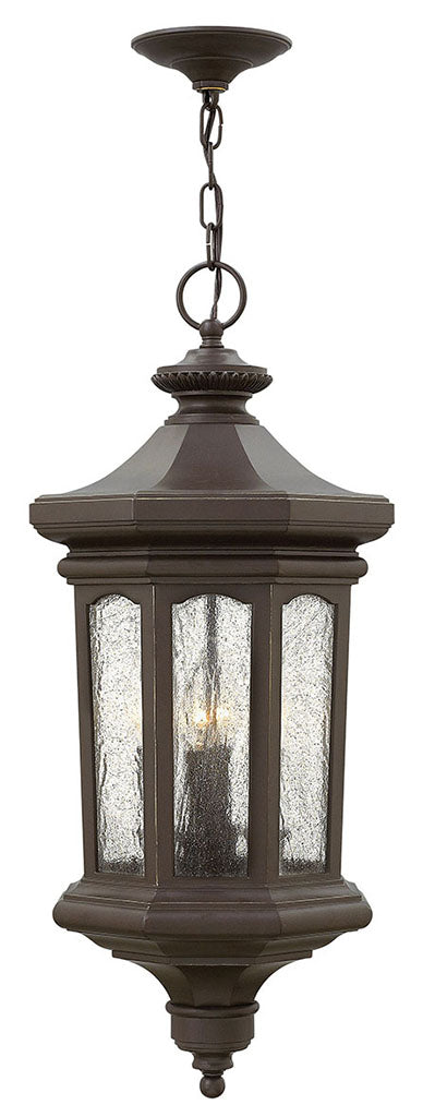 OUTDOOR RALEY Hanging Lantern Outdoor Light Fixture l Hanging Hinkley Oil Rubbed Bronze 11.75x11.75x27.5 