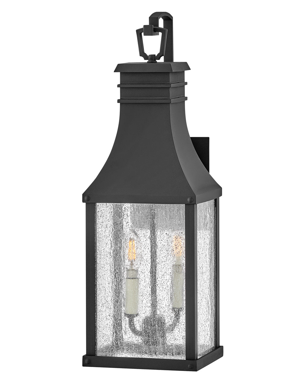 OUTDOOR BEACON HILL Wall Mount Lantern Outdoor Wall Lights Hinkley Museum Black 7.75x7.75x23.0 