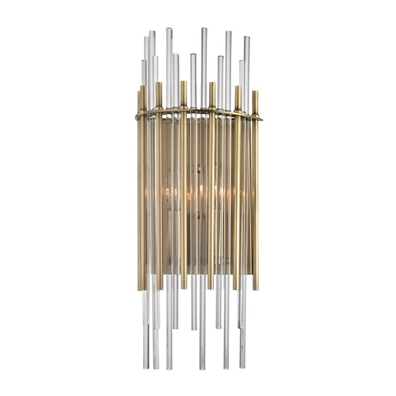 Wallis - 2 LIGHT WALL SCONCE Wall Light Fixtures Hudson Valley Lighting Aged Brass  