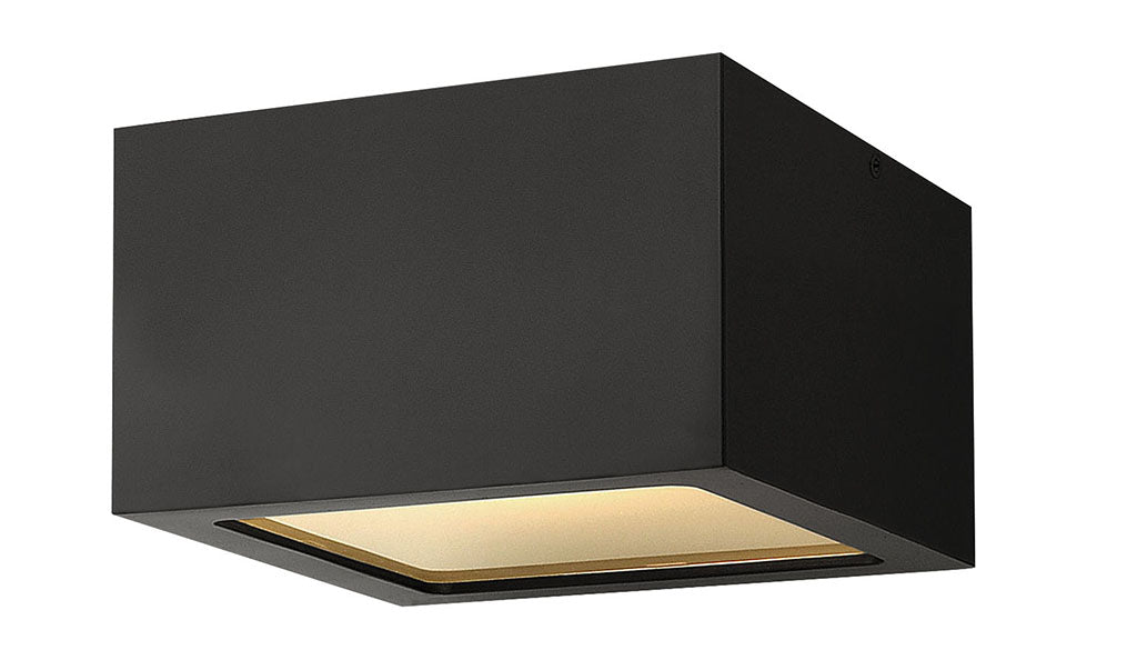 OUTDOOR KUBE Flush Mount Outdoor l Wall Hinkley Satin Black 6.0x6.0x3.5 