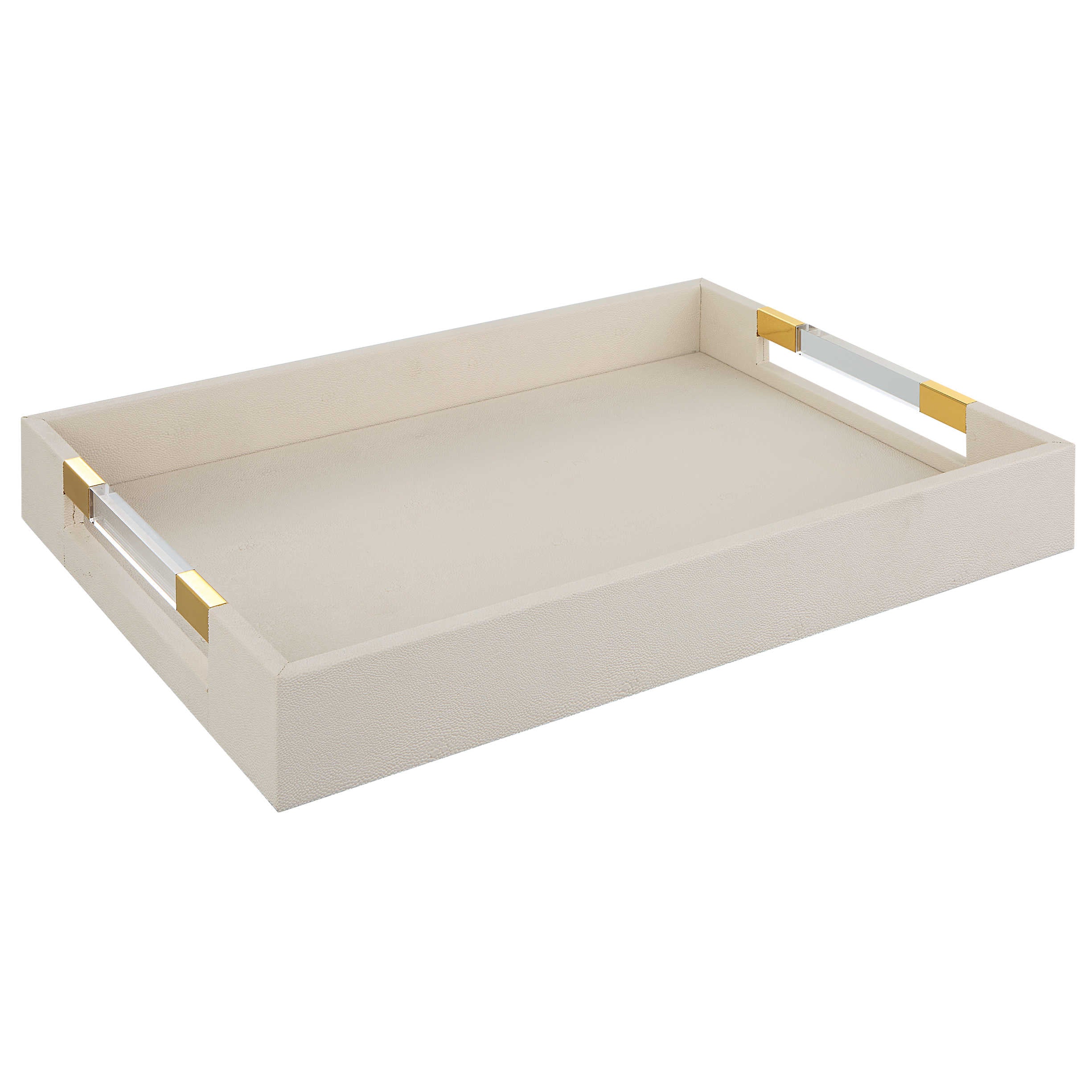 Uttermost Wessex White Shagreen Tray