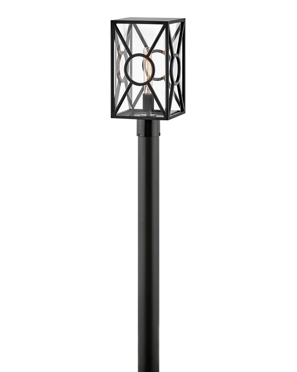 OUTDOOR BRIXTON Post Top or Pier Mount Lantern Outdoor l Post/Pier Mounts Hinkley Black 8.0x8.0x15.5 