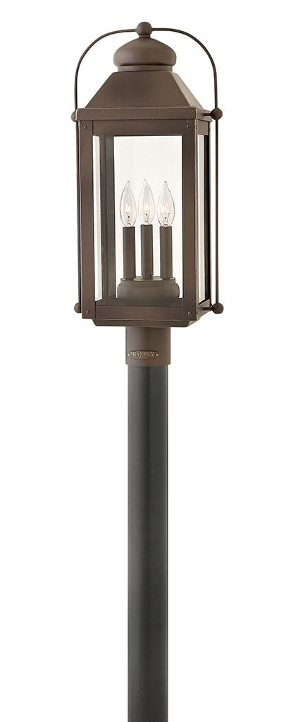 OUTDOOR ANCHORAGE Post Top or Pier Mount Lantern Outdoor l Post/Pier Mounts Hinkley Light Oiled Bronze 11.0x11.0x24.5 