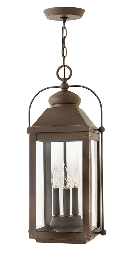 ANCHORAGE-Large Hanging Lantern Outdoor Hanging Lights Hinkley Light Oiled Bronze  