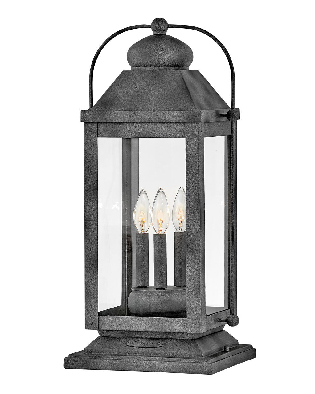 OUTDOOR ANCHORAGE Pier Mount Lantern Outdoor l Wall Hinkley Aged Zinc 11.0x11.0x23.5 