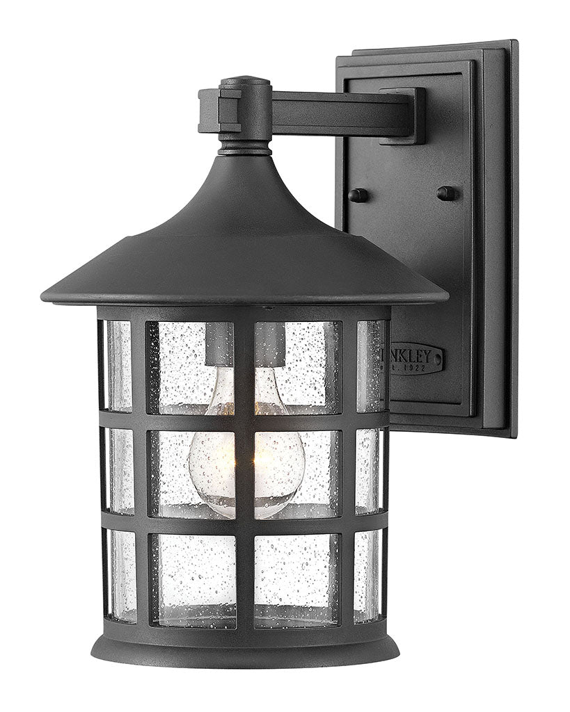 OUTDOOR FREEPORT COASTAL ELEMENTS Wall Mount Lantern Outdoor Wall Lights Hinkley Textured Black 9.0x8.0x12.25 