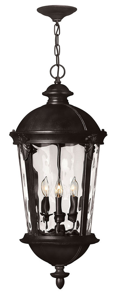 OUTDOOR WINDSOR Hanging Lantern Outdoor Light Fixture l Hanging Hinkley Black 12.5x12.5x28.5 