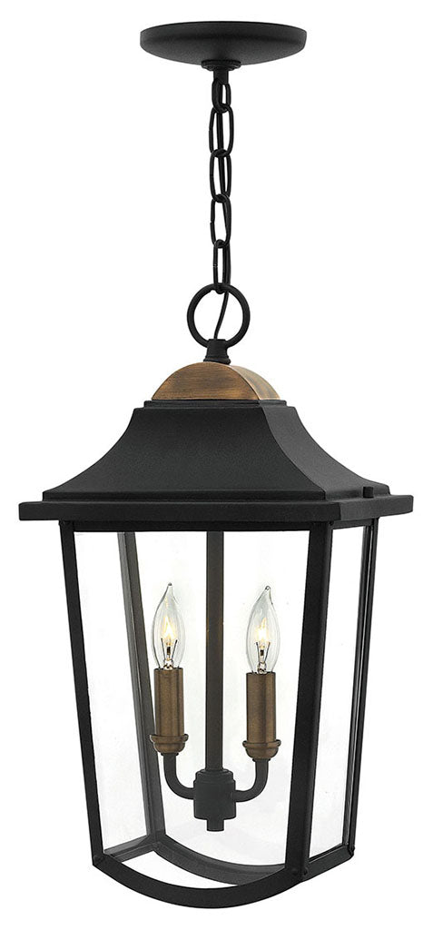 OUTDOOR BURTON Hanging Lantern Outdoor Light Fixture l Hanging Hinkley Black 6.25x10.0x18.25 