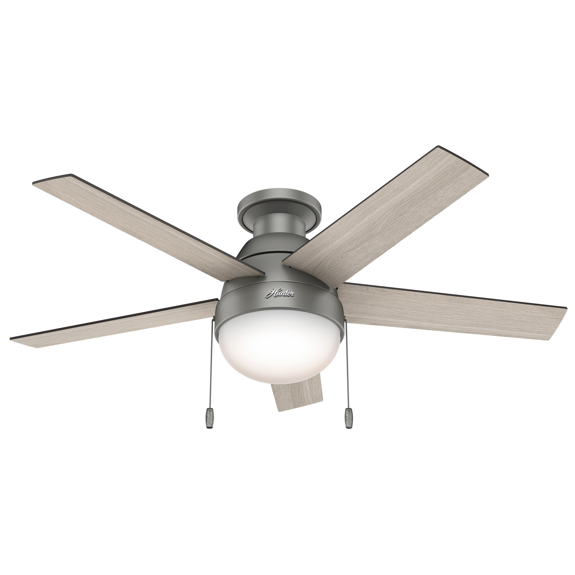 Hunter 46 inch Anslee Low Profile Ceiling Fan with LED Light Kit and Pull Chain