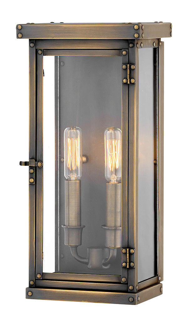 OUTDOOR HAMILTON Wall Mount Lantern Outdoor l Wall Hinkley Dark Antique Brass 5.0x7.25x14.25 