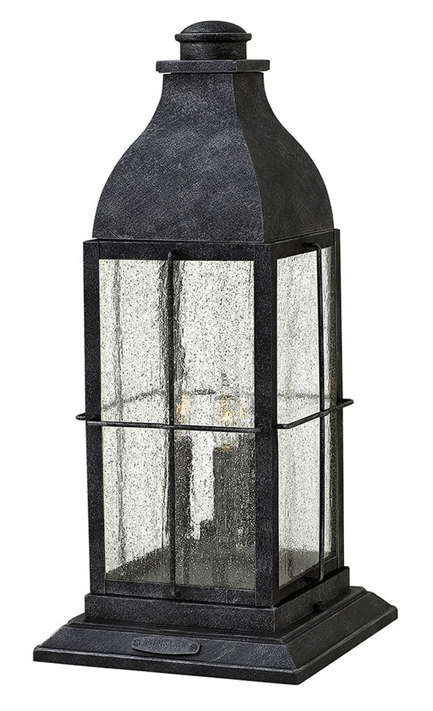 OUTDOOR BINGHAM Pier Mount Lantern Outdoor l Wall Hinkley Greystone 9.75x9.75x21.25 