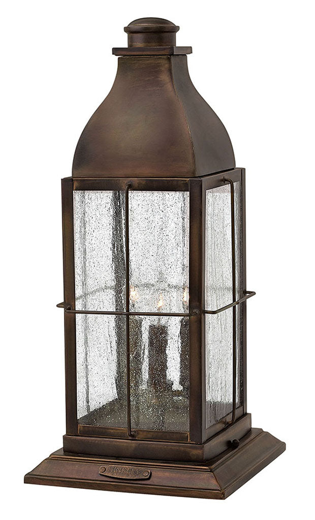 OUTDOOR BINGHAM Pier Mount Lantern Outdoor l Wall Hinkley Sienna 9.75x9.75x21.25 